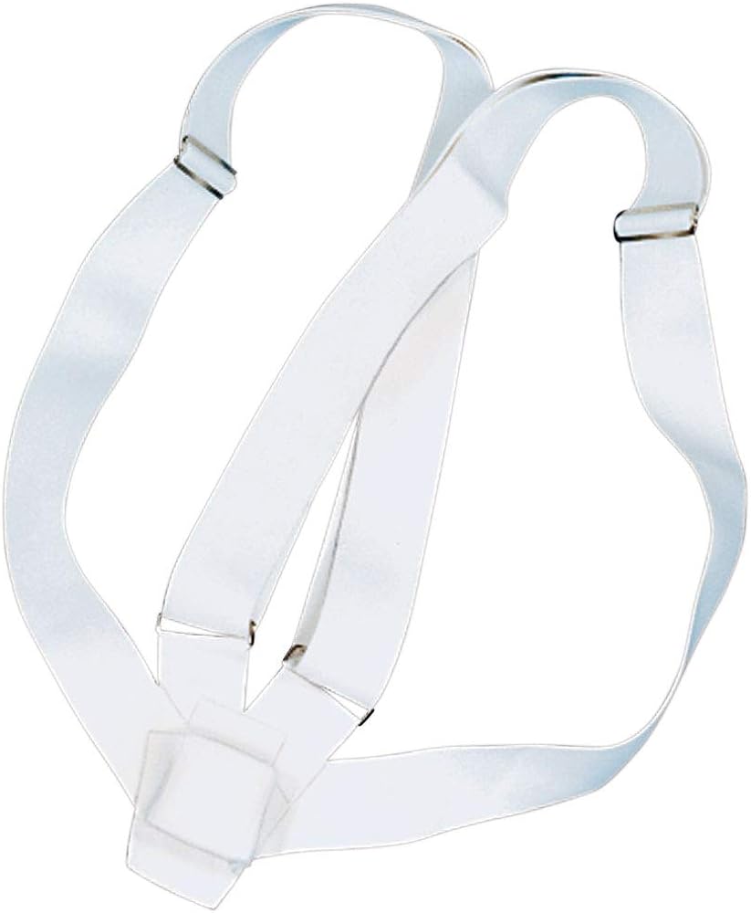 White Double Strap Webbed Carrying Belt With Woven Cup