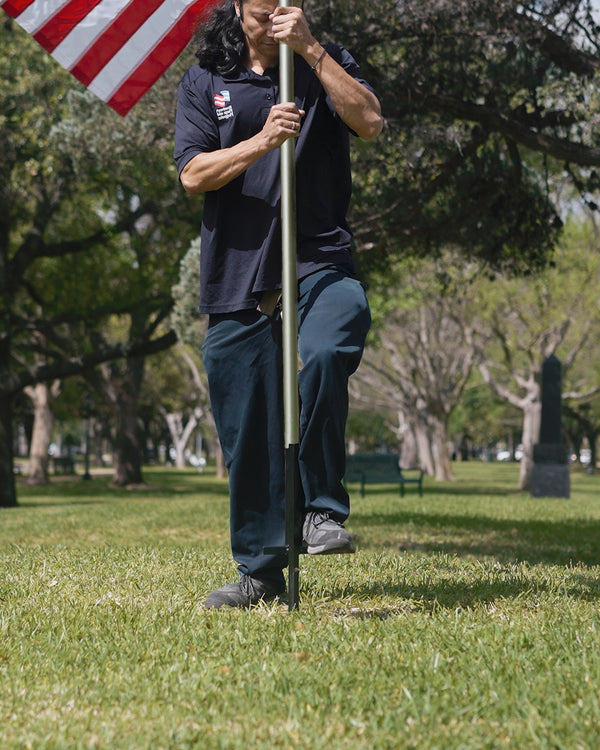 Stab-It Flagpole System 8 ft. Complete Set with Aluminum Pole and U.S. Flag