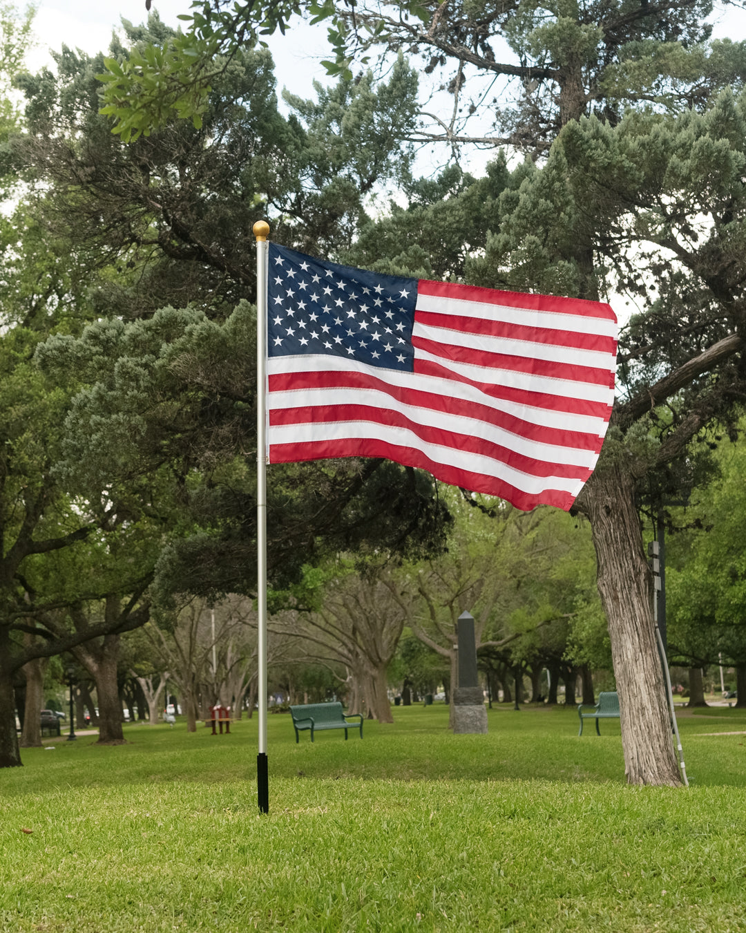 Stab-It Flagpole System 8 ft. Complete Set with Aluminum Pole and U.S. Flag
