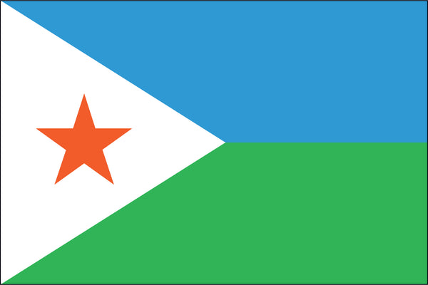 Djibouti Miniature Flag 4" x 6"