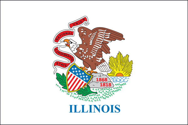 Illinois Miniature 4" x 6" Flag