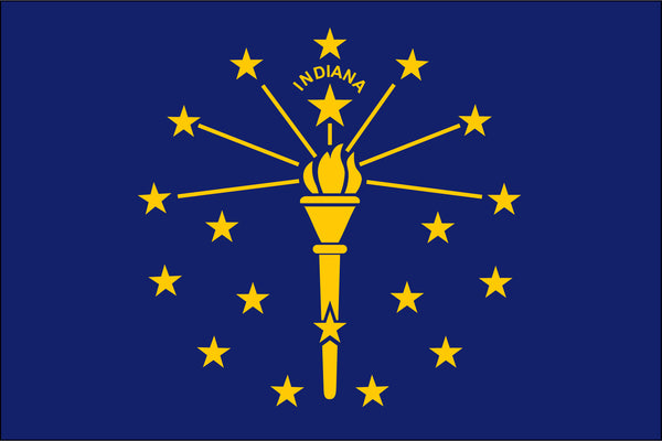 Indiana Miniature 4" x 6" Flag