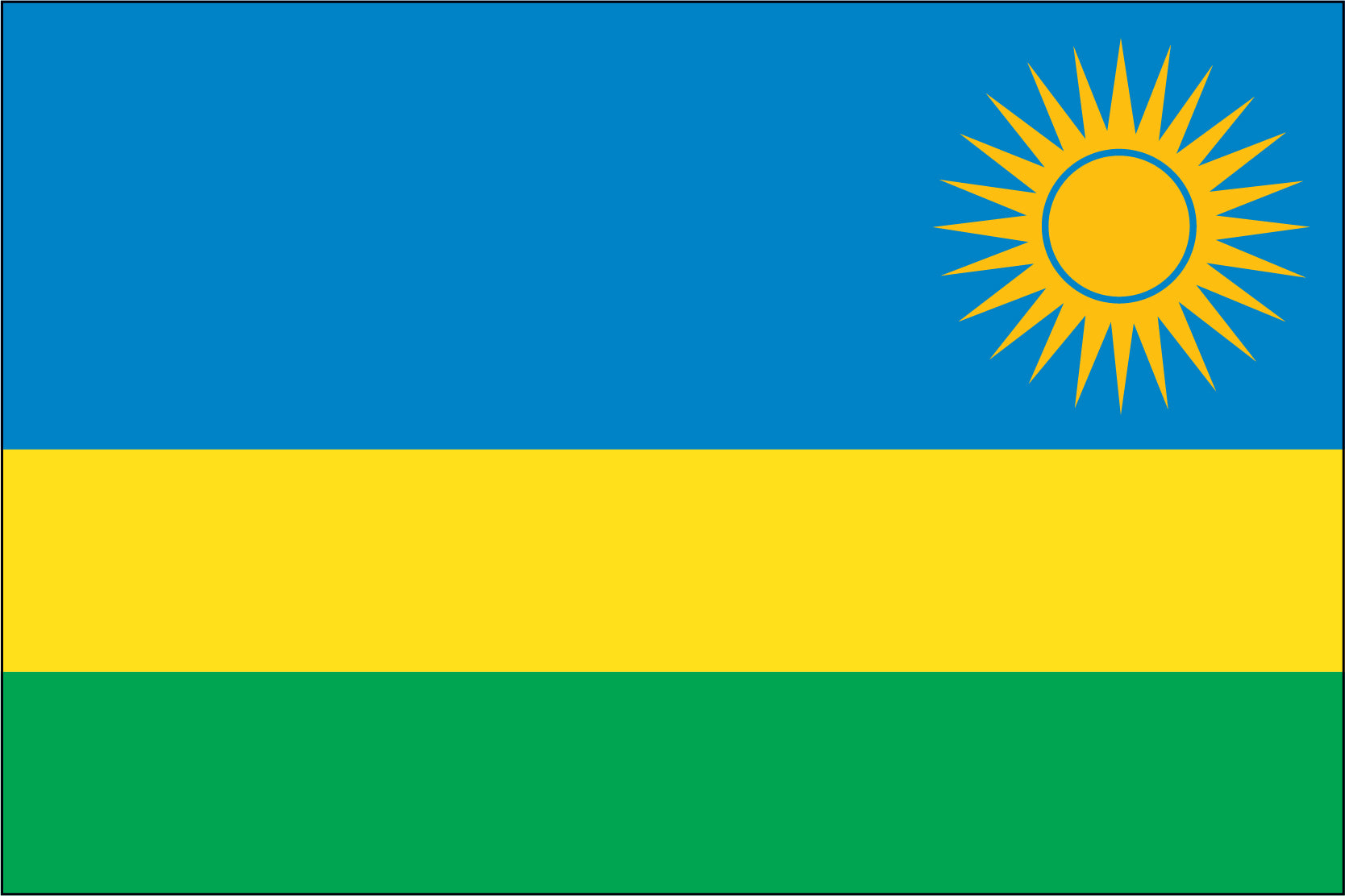 Rwanda Miniature Flag 4