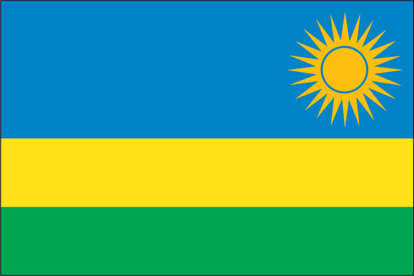 Rwanda Miniature Flag 4" x 6"