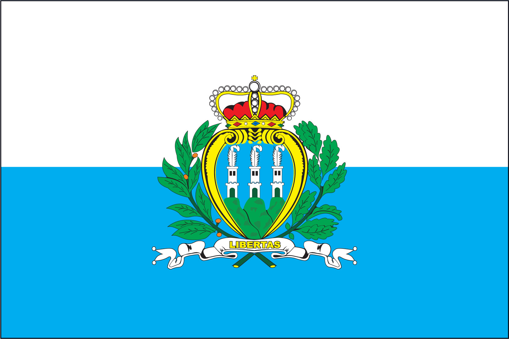 San Marino Flag (Governmental Seal)