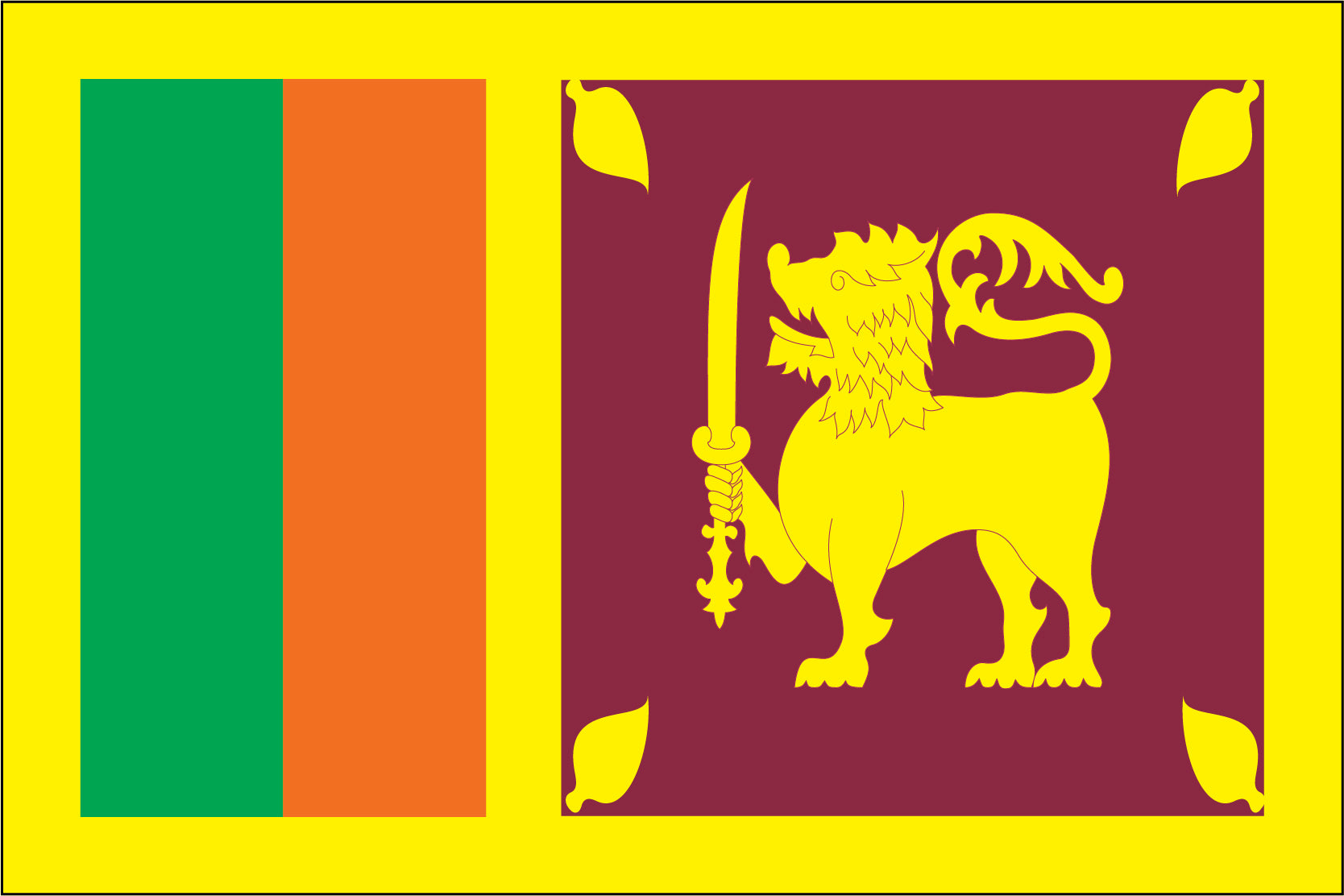Sri Lanka Miniature Flag 4