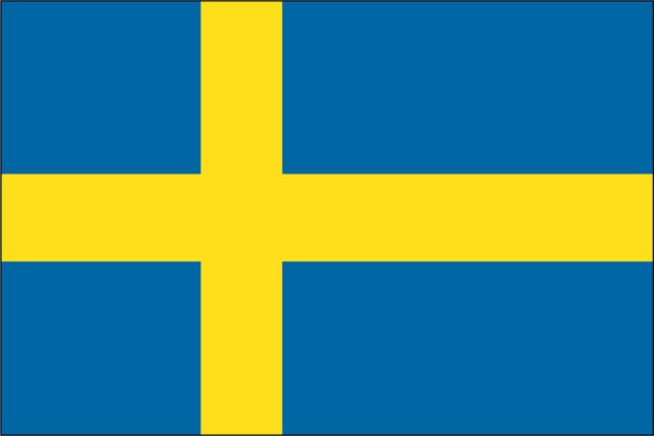Sweden Miniature Flag 4" x 6"