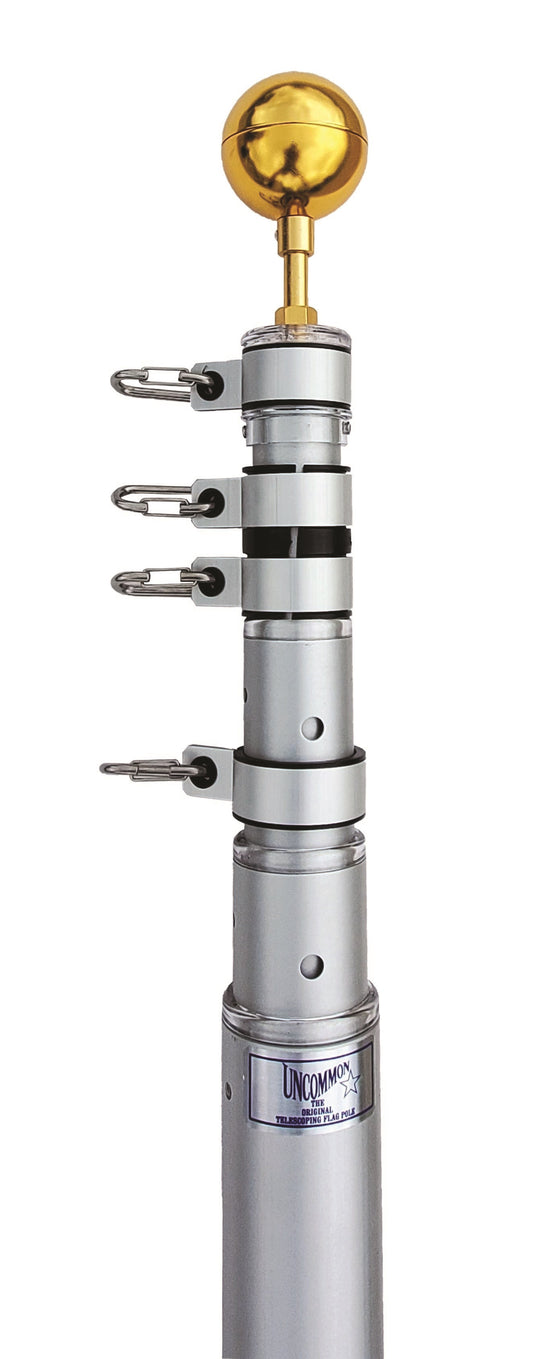 Presidential Clear Anodized Aluminum Telescoping flagpole 20' x 21/