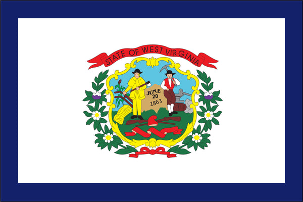 West Virginia Miniature 4" x 6" Flag