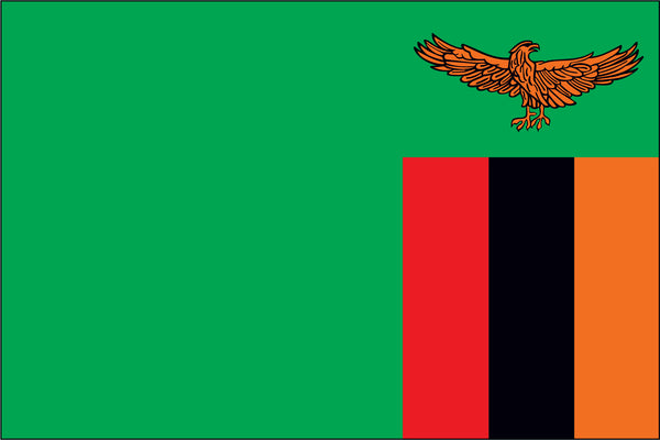 Zambia Miniature Flag 4" x 6"